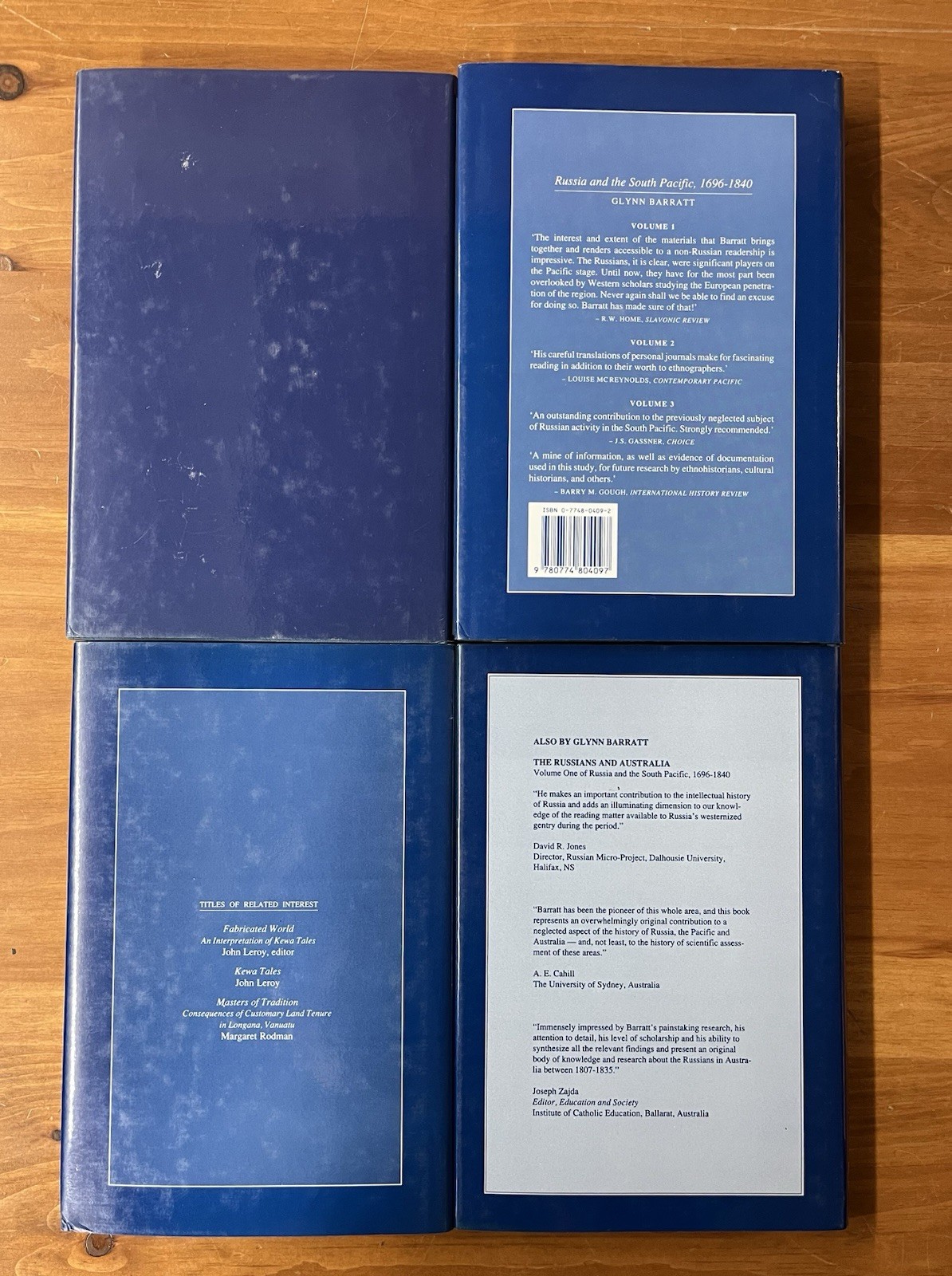 Russia And The South Pacific, Glynn Barratt UBC Press Vol 1-4 VG Russian History
