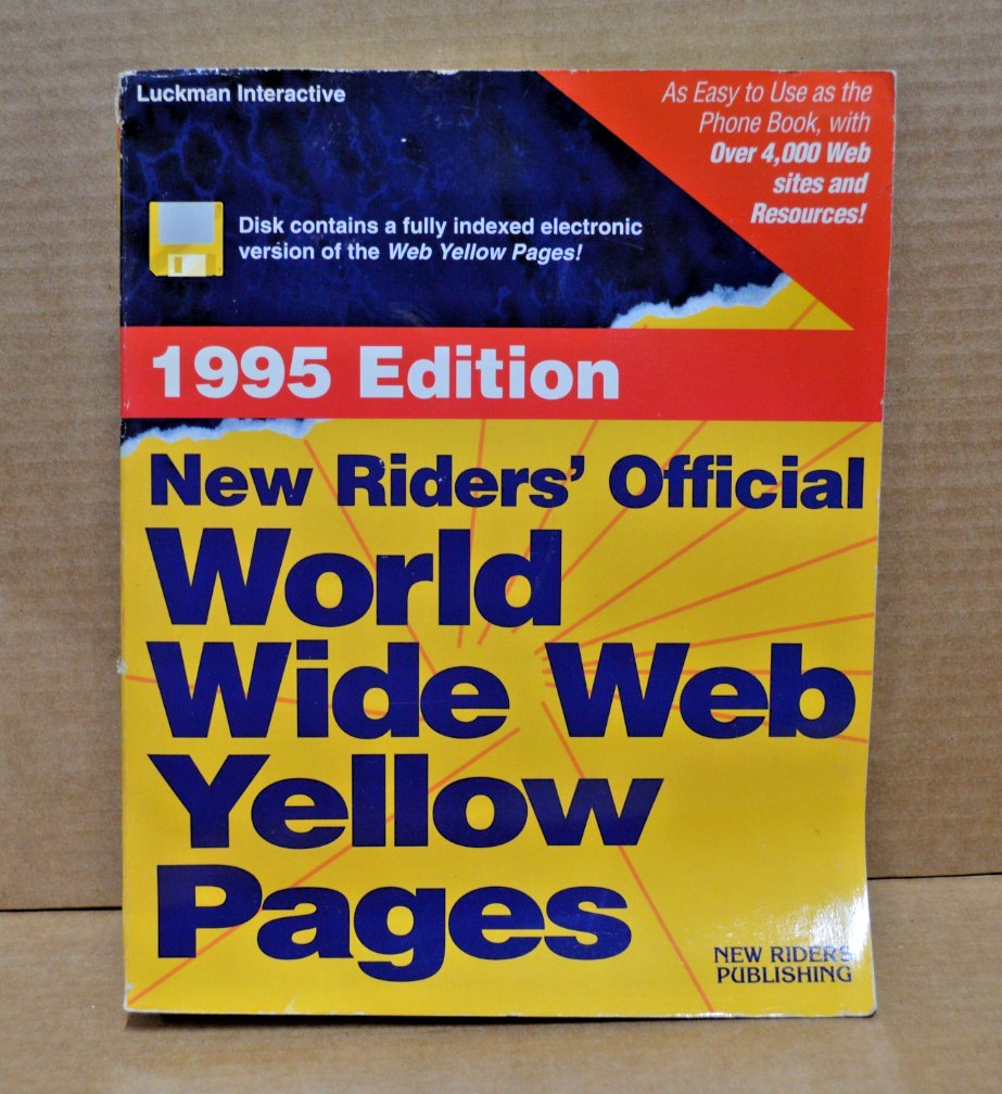 1995 New Riders Official World Wide Web Yellow Pages Vintage Internet Guide